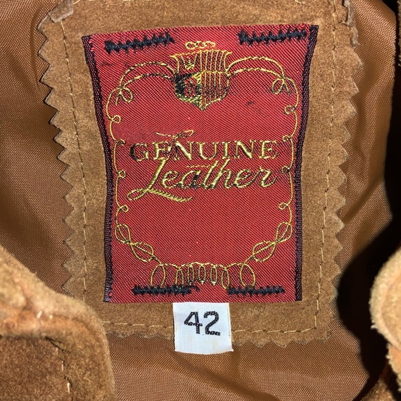 R. Sherman vintage 70’s Suede Leather jacket Sz 42 snap close flap chest pockets - Picture 9 of 10